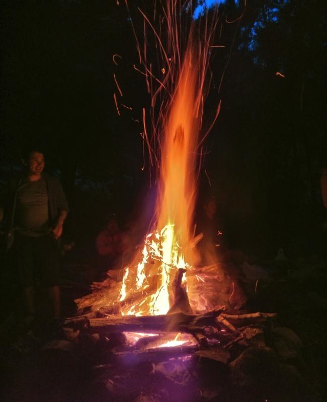 campfire at night