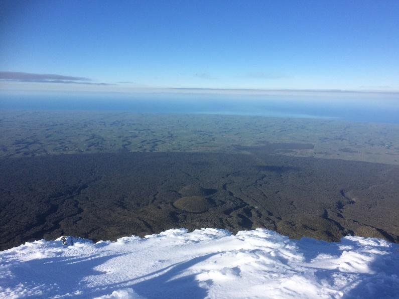 View towards Hawera/Opunake from Fanthams Peak with the Beehives in the foreground.