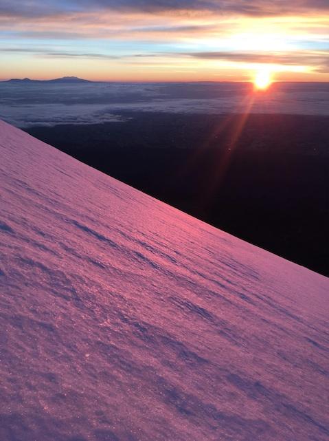 Pink glow at dawn south side of Mt Taranaki