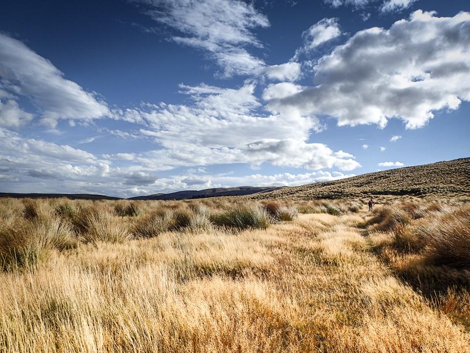 Mountain biking the Omarama Saddle Ridge Track at Manuherikia - Otago