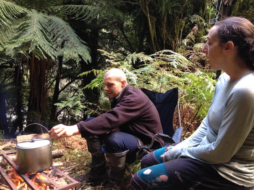 Pot over a stove at Jacs Flat Bivvy
