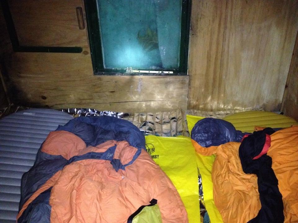 Bedding set up inside Jacs Flat Bivvy