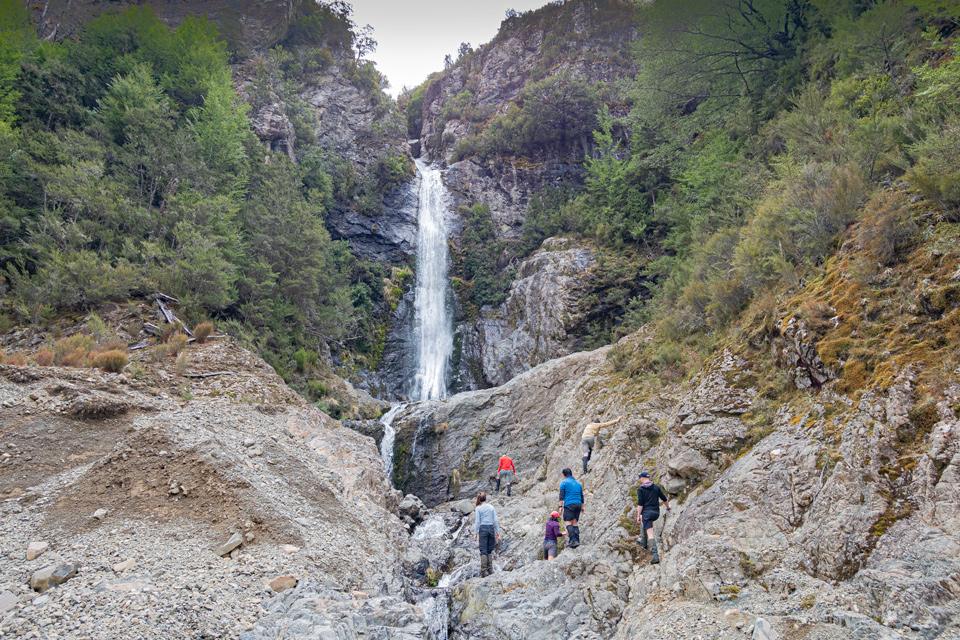 An impressive waterfall in a side stream of Gosling Stream
