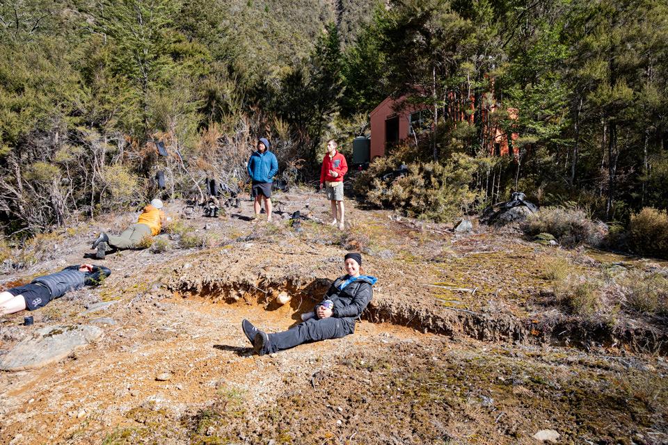 A lazy afternoon in the sun at Gosling Hut