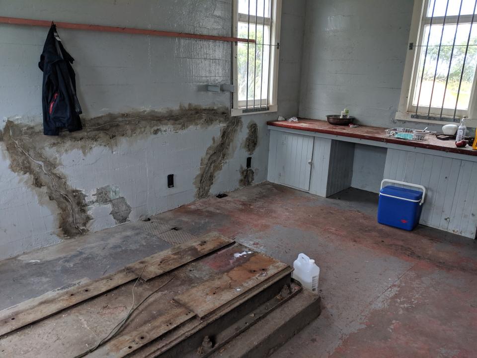 Generator/kitchen area at Baring Head Lighthouse Complex