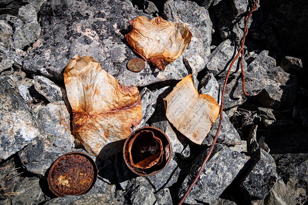 Contents of the summit tin on The Camel