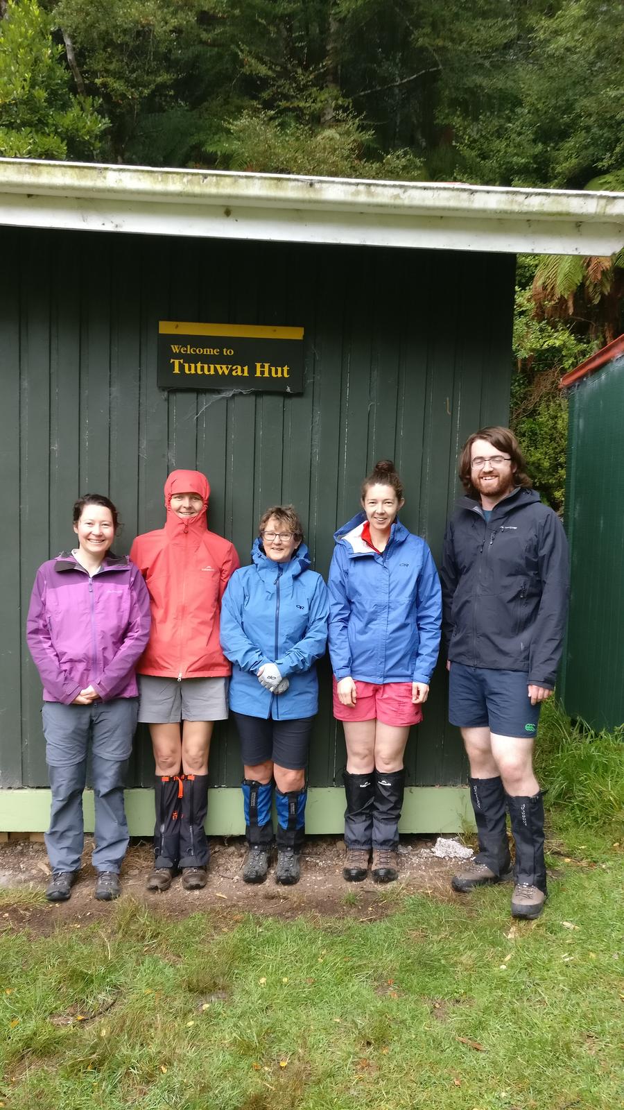 Trampers at a hut