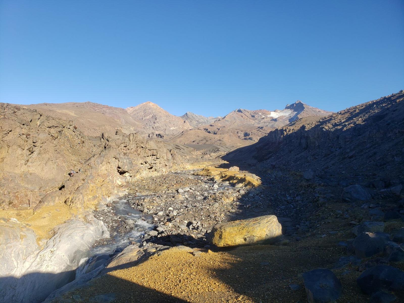 Lahar valley with Ruapehu in the background.