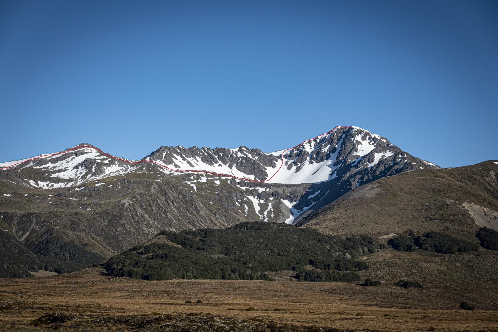 Climbing route to the summit of Mount Princess