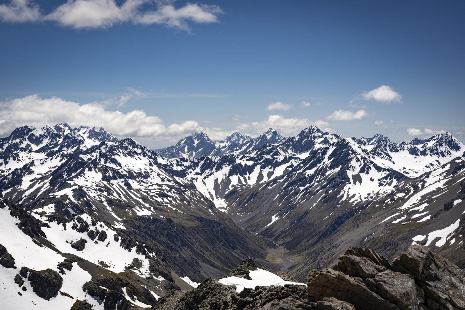 View from the summit of Mt Princess. Waiau Valley below.