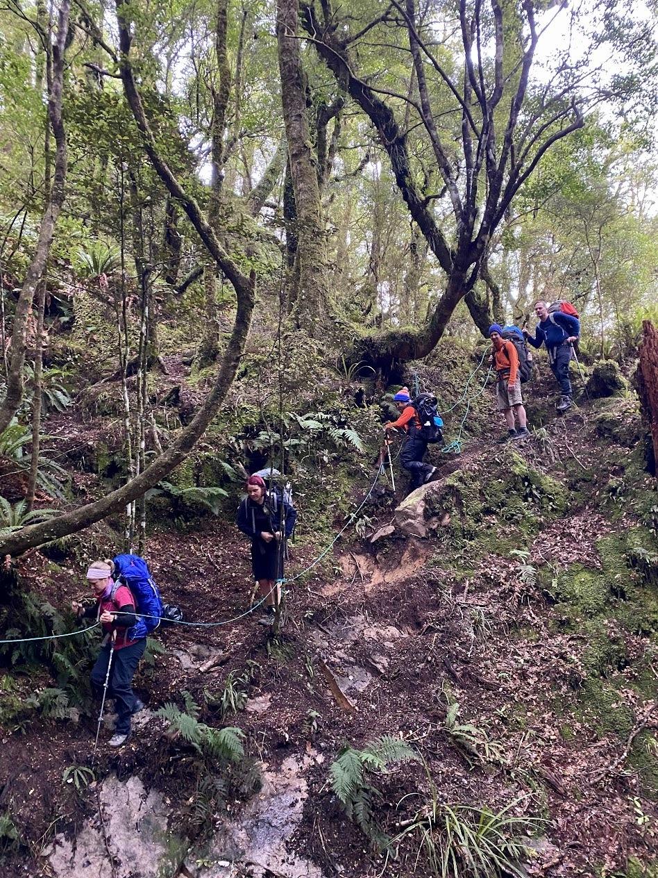 Descending with the assistance of a fixed rope (Photo credit: Molly)