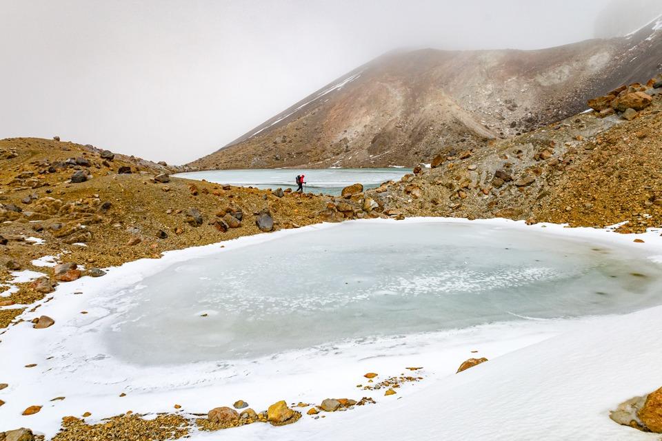 Frozen Emerald Lakes on Mt Tongariro