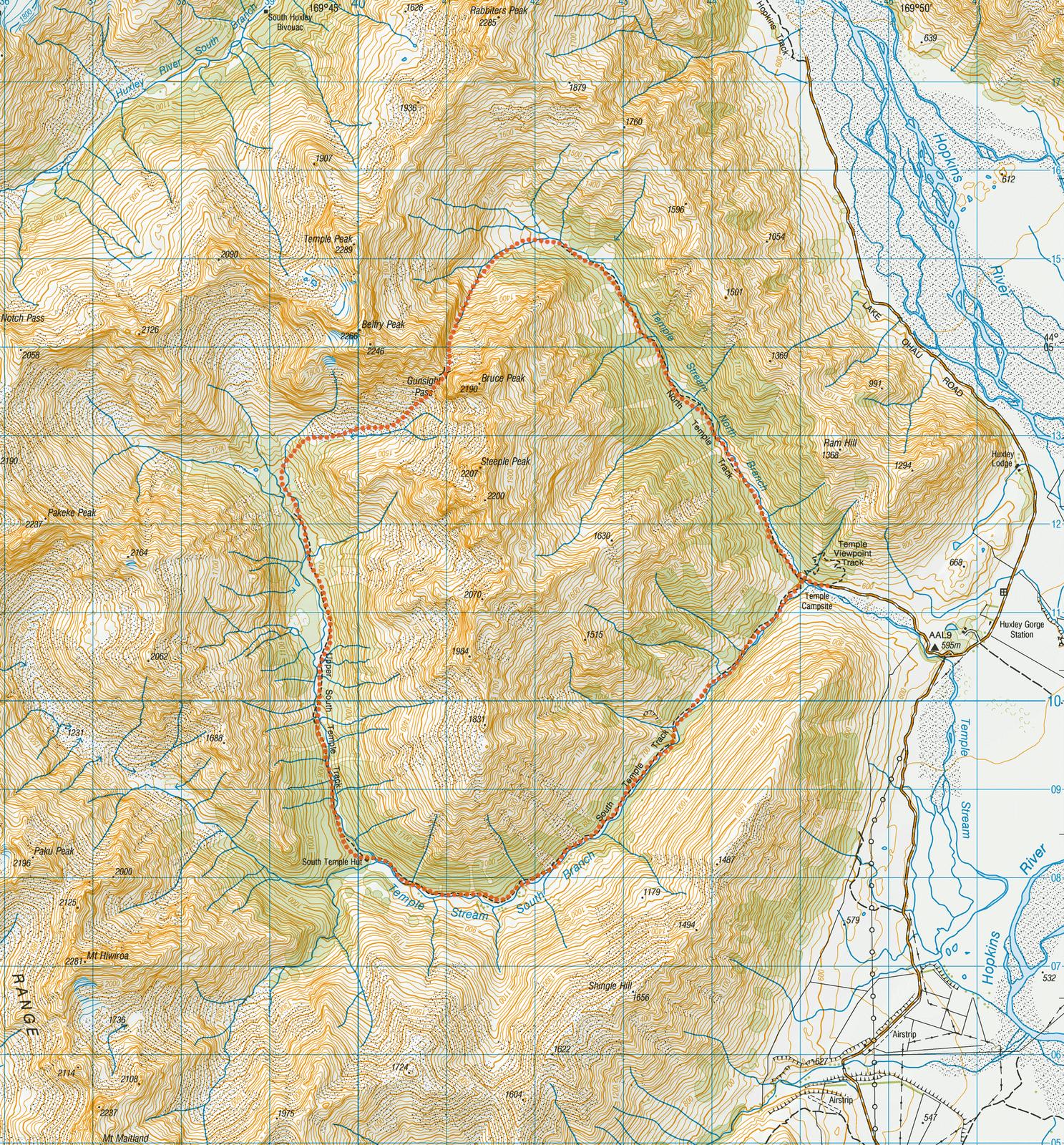 Gunsight Pass route map