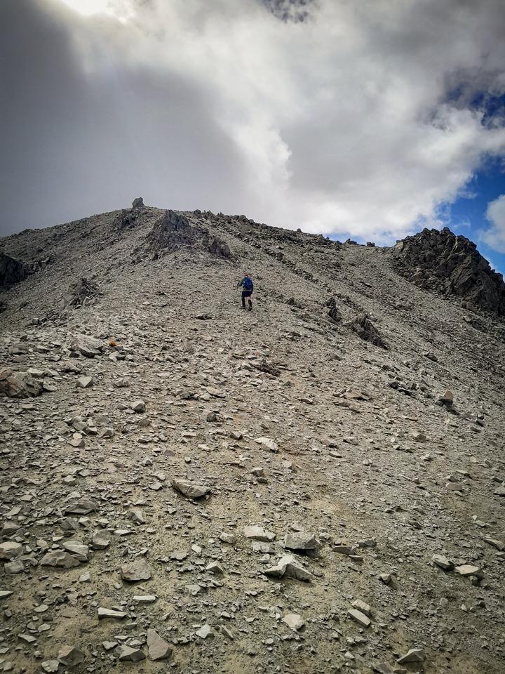 Climbing towards Hamilton Peak