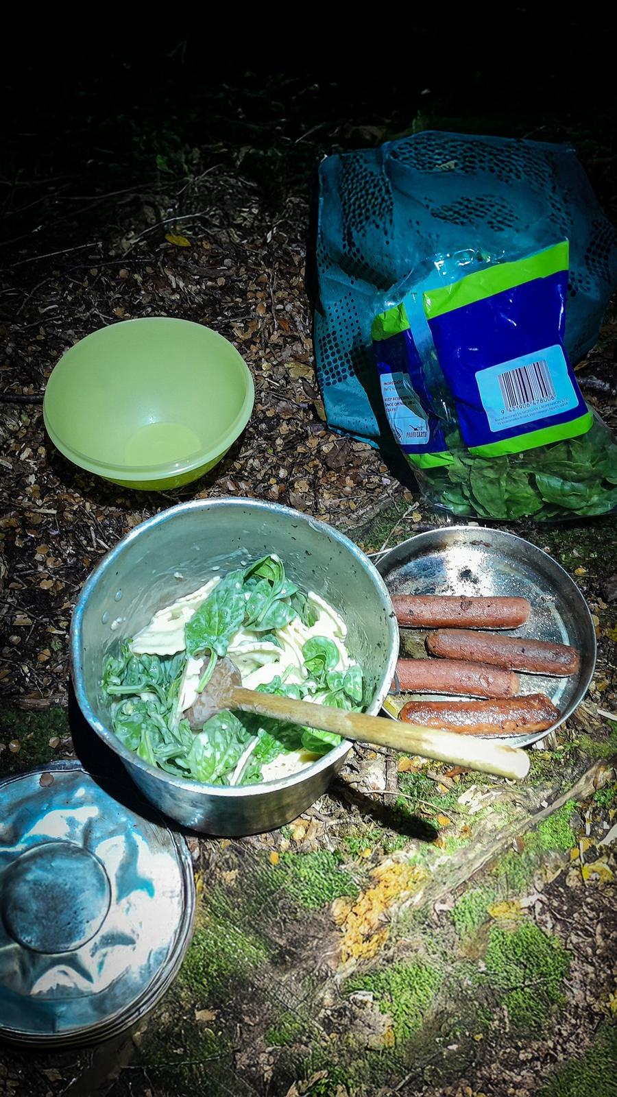 Buffet evening meal at the Broken Axe Pinnacles campsite