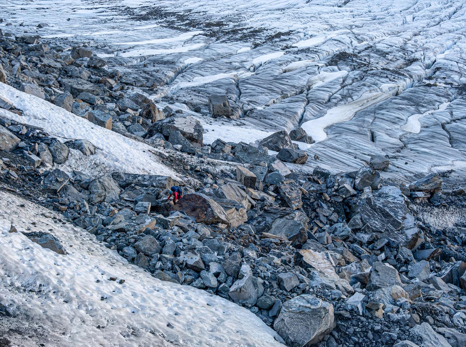 Starting up to the O’Neill Glacier