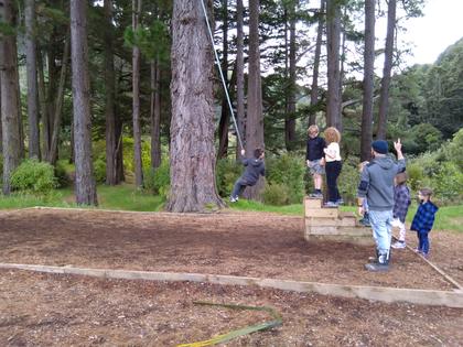 Children on a swing