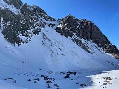 Avalanche debris in the Hopeless Valley (Photo credit: Emily)