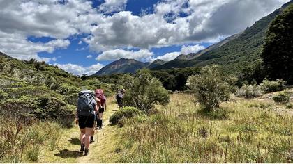 Starting off the walk on the Cobb River valley