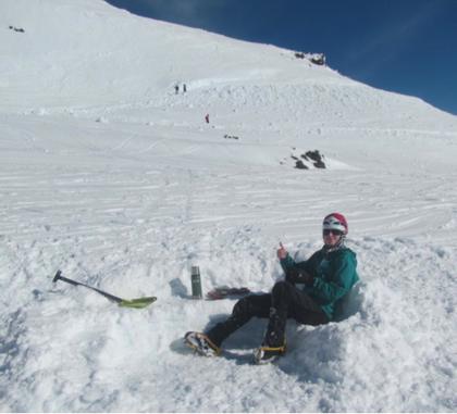 SC2018 student Shauna, living the alpine dream with tea and biscuits (photo: Henry)