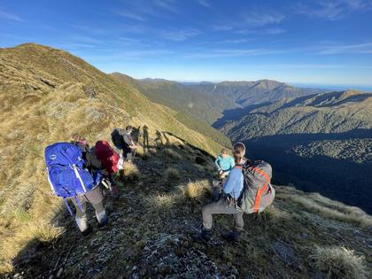 Looking across to Dorset Ridge Hut from somewhere between Girdlestone and Adkin (Photo credit: Emily)