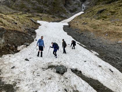 Crossing the glacier