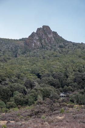 A last look back at Boyd Hut and Boyd Rocks. Photo credit: Ian.