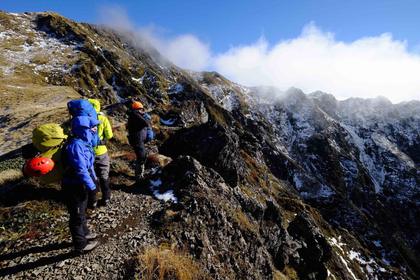 The Sawtooth beckons as the team climb ever higher up Tiraha