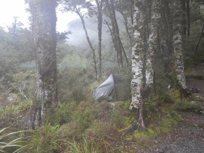 Soggy campsite at Cow Creek