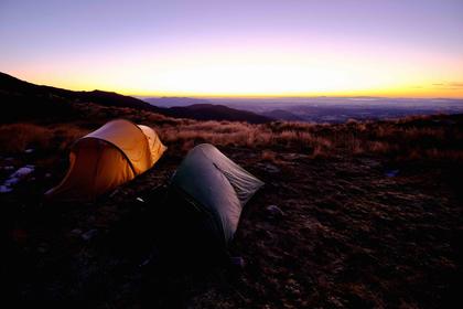 Tents at sunrise at Tarn Bivvy