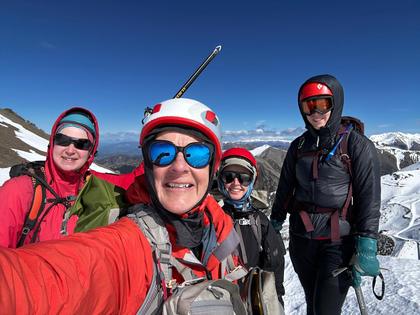 Mt Hutt selfie after escaping the gusty winds