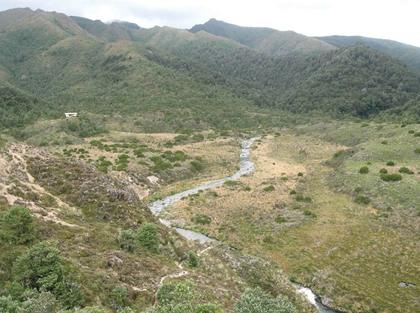 Looking down towards the hut – no teenagers in view.