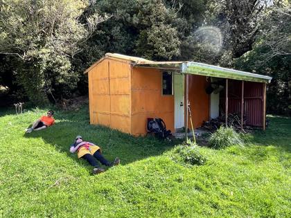 Relaxing at Happy Daze Hut