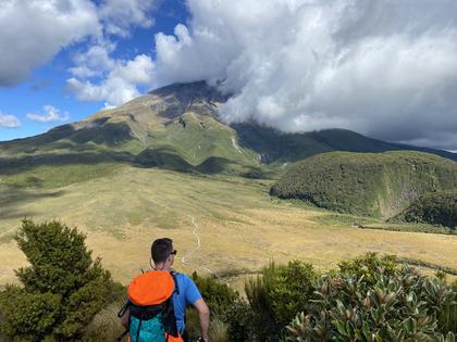 Regan admiring the view down to Holly Hut. Photo Credit: Brianna