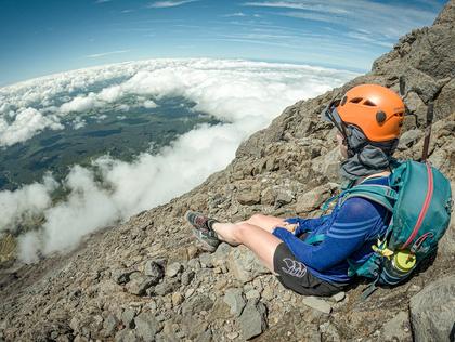 Looking down the east ridge of Taranaki