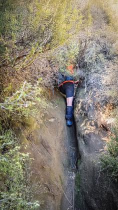 Climbing up the 'Trench Track' on the way to the summit of Pukekaikiore