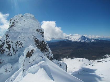 Great Pinnacle South face with Mt Ngauruhoe in the back ground (credit Gareth)