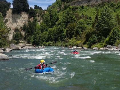 Eddy practice on day 2, when the river was closer to 40 cumecs. Credit: Anne