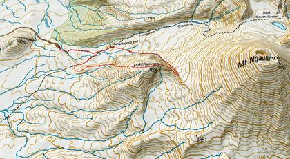 Route map for the hike to the summit of Pukekaikiore