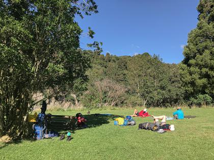 Relaxing in the sun at Otaki Forks