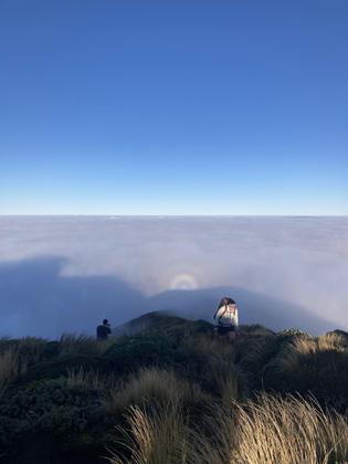 Brocken spectre below Pukeamoamo/Mitre (Photo credit: Kate)