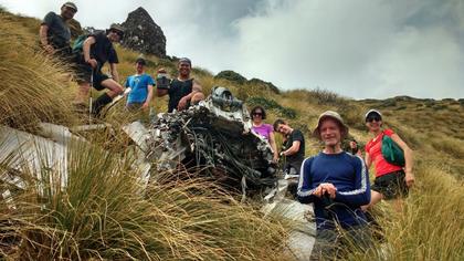 At the plane wreck