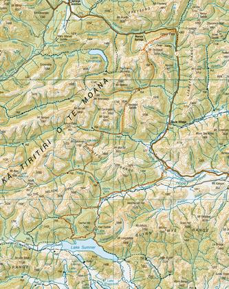 Lewis Pass to Lake Sumner route map