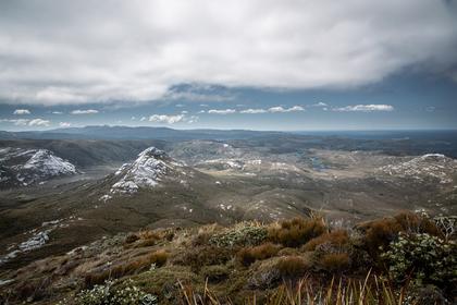 On the summit of Gog. Magog left of centre, Cook Arm right of centre