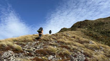 Climbing up to pt 1390. Photo credit Aaron.