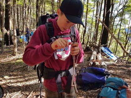 Carving a marshmallow stick