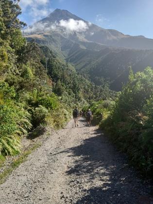 Mt Taranaki in the distance