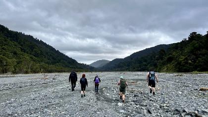 Walking south along the riverbed