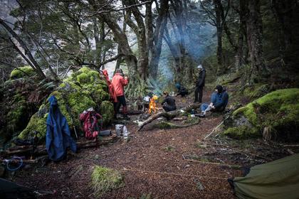 Camp in the bush beside the Bulmer Lake