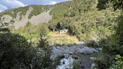 Hapuku Hut was a welcome sight, sticking out of the bush